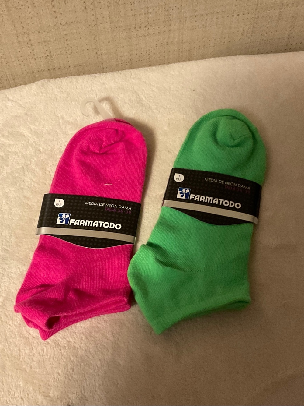 Primark Neon Pink & Neon Green Low Cut Ankle Socks - Pack of 2